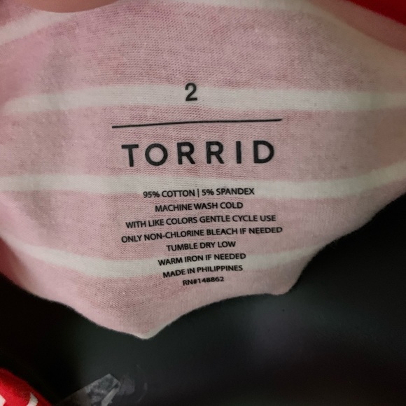 Torrid red and white stripe shirt - Picture 6 of 6